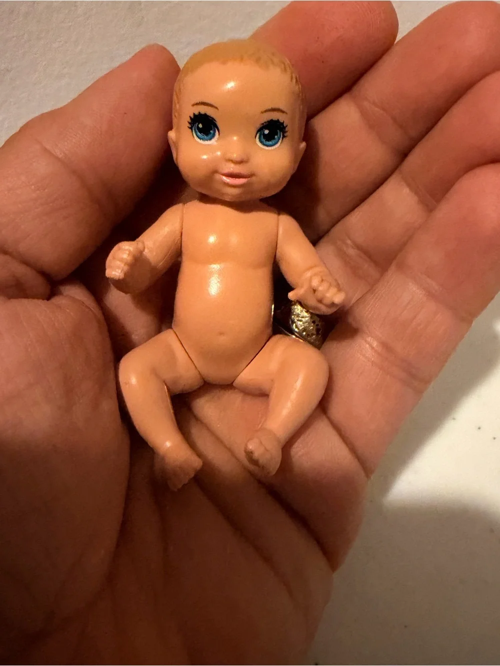 Mattel Mini Baby Doll with Blue Eyes and Blonde Painted Hair